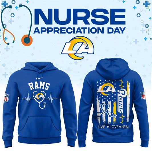 Limited Edition Los Angeles Rams Nurse Appreciation Hoodie