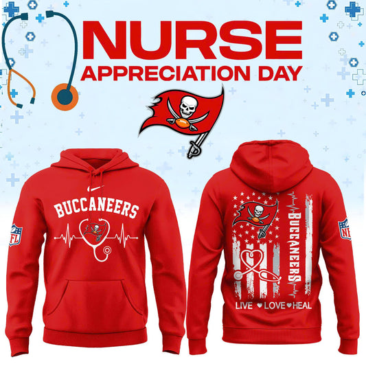 Limited Edition Tampa Bay Buccaneers Nurse Appreciation Hoodie