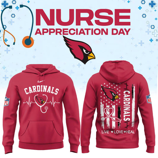 Limited Edition Arizona Cardinals Nurse Appreciation Hoodie