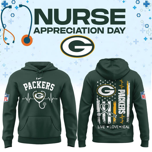 Limited Edition Green Bay Packers Nurse Appreciation Hoodie