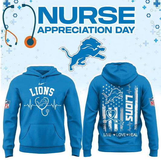 Limited Edition Detroit Lions Nurse Appreciation Hoodie
