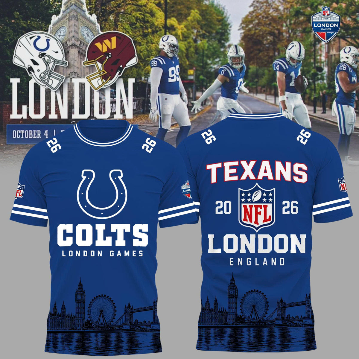 Limited Edition Indianapolis Colts – NFL London Games 2026 T-shirt