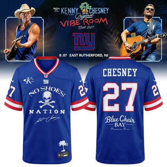 Limited Edition New York Giants x Kenny Chesney The Original Vibe Room Tour 2027 Football Jersey