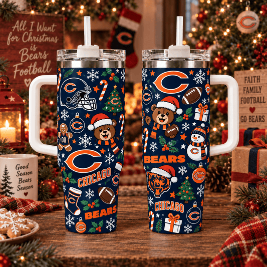 Limited Edition Chicago Bears NFL Tumbler Christmas For Fan
