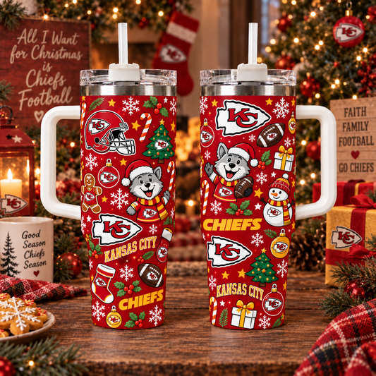 Limited Edition Kansas City Chiefs NFL Tumbler Christmas For Fan