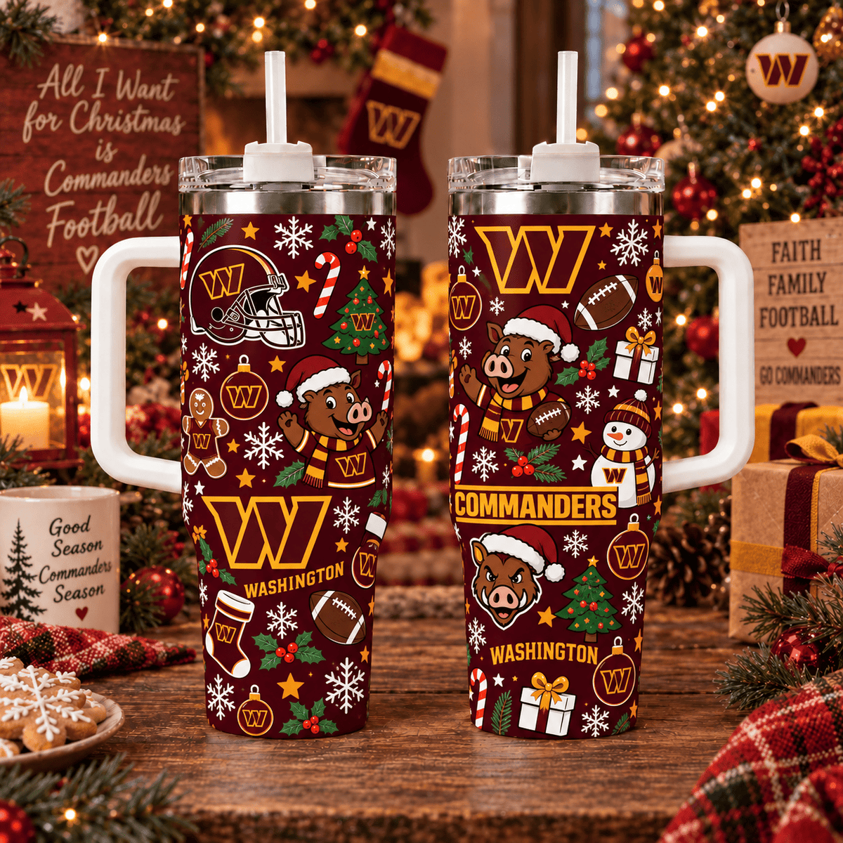 Limited Edition Washington Commanders NFL Tumbler Christmas For Fan