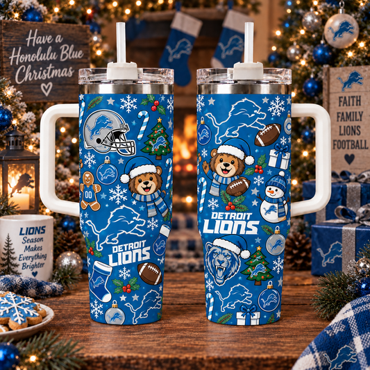 Limited Edition Detroit Lions NFL Tumbler Christmas For Fan
