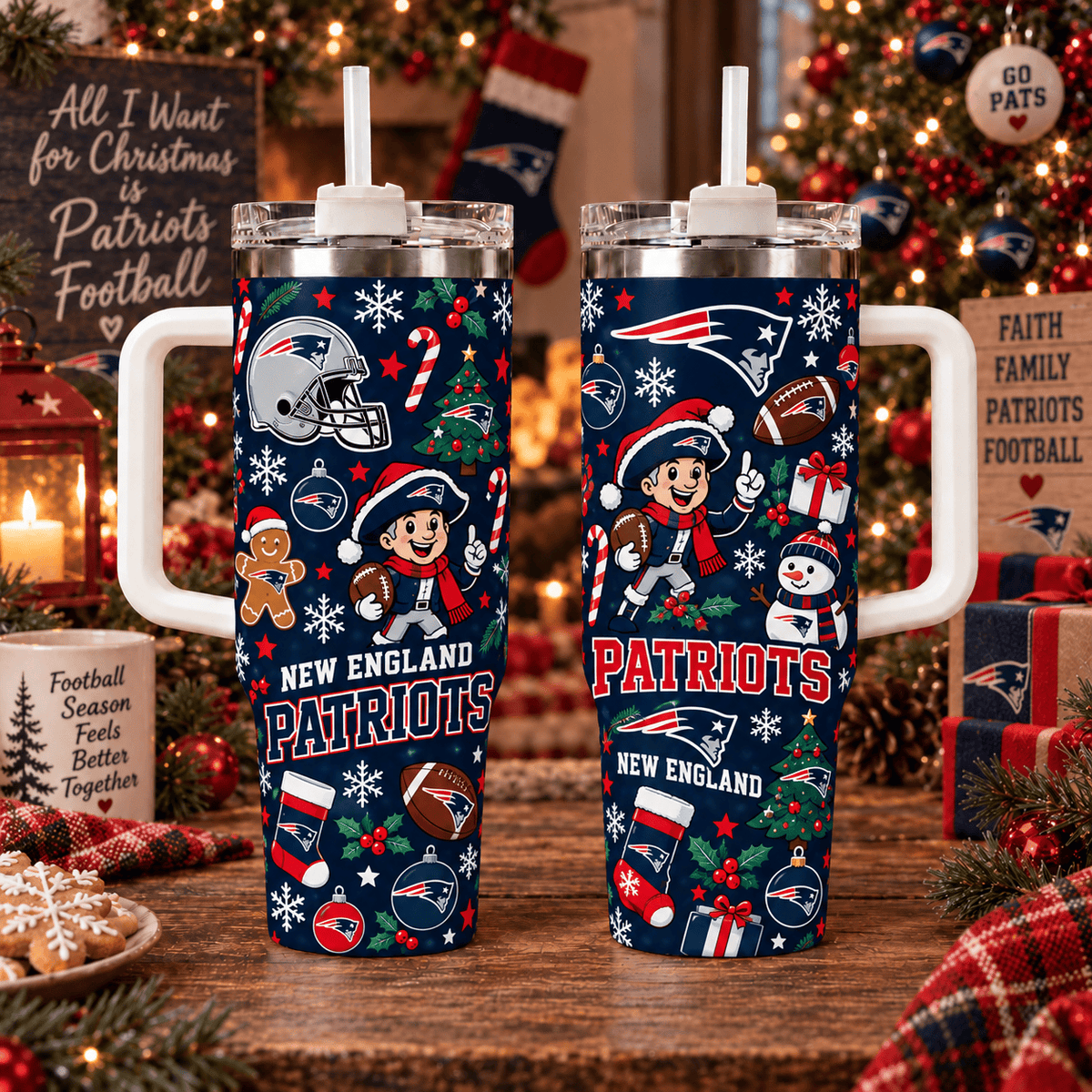 Limited Edition  New England Patriots NFL Tumbler Christmas For Fan