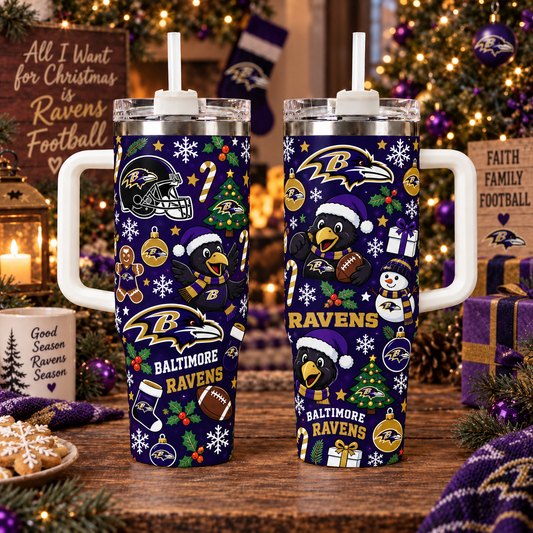 Limited Edition Baltimore Ravens NFL Tumbler Christmas For Fan