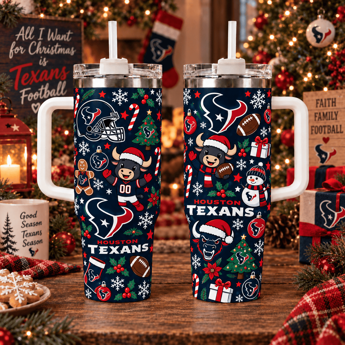 Limited Edition Houston Texans NFL Tumbler Christmas For Fan