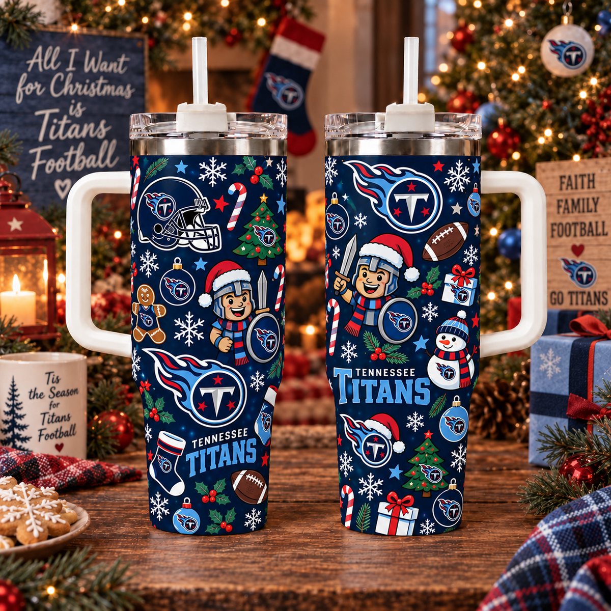 Limited Edition Tennessee Titans NFL Tumbler Christmas For Fan