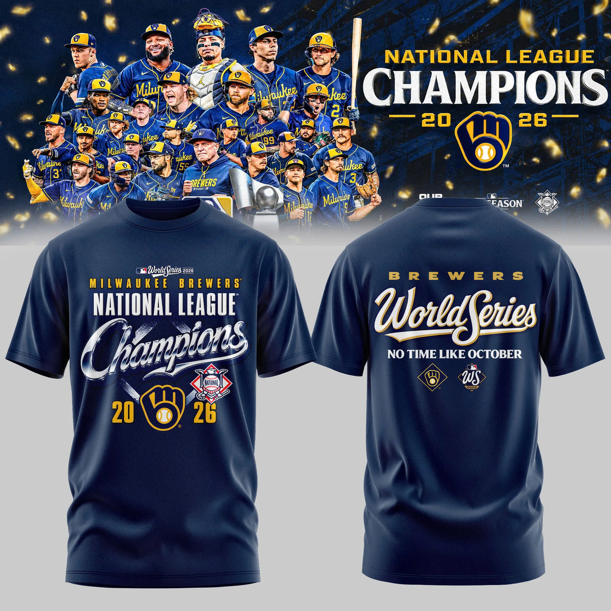 Limited Edition Milwaukee Brewers 2026 National League Champions T-shirt
