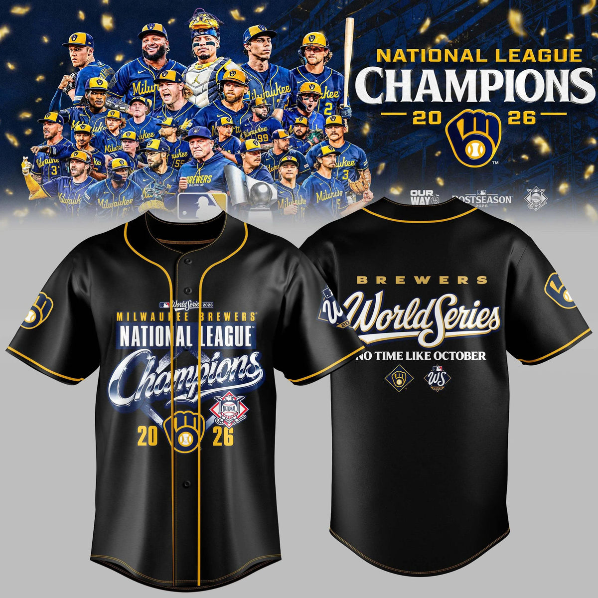 Limited Edition Milwaukee Brewers 2026 National League Champions Jersey