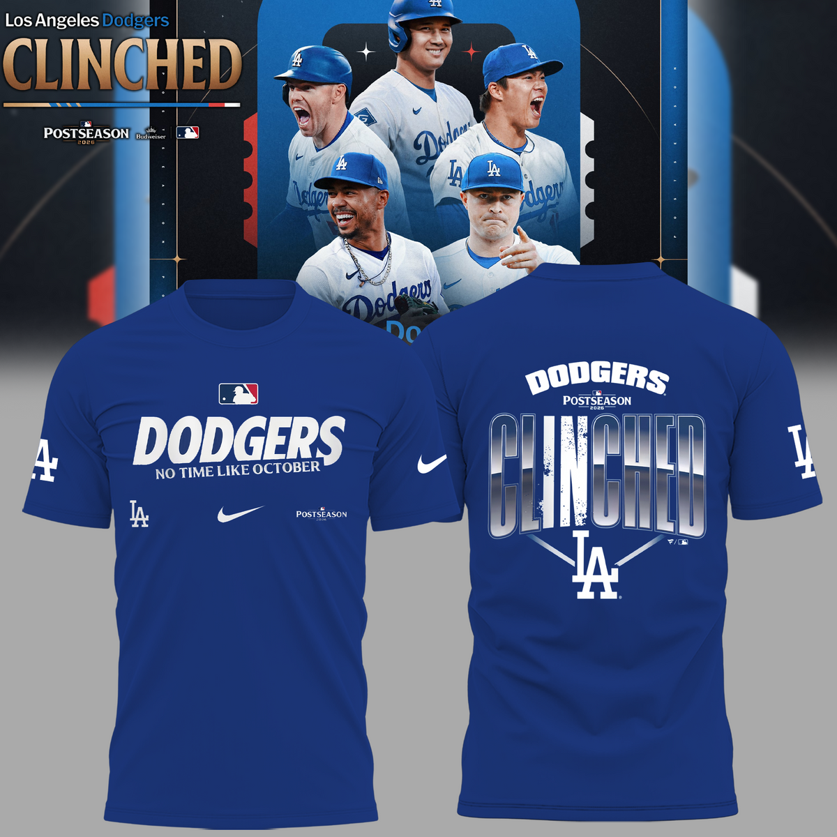 Limited Edition LA Postseason 2026 Clinched T-shirt