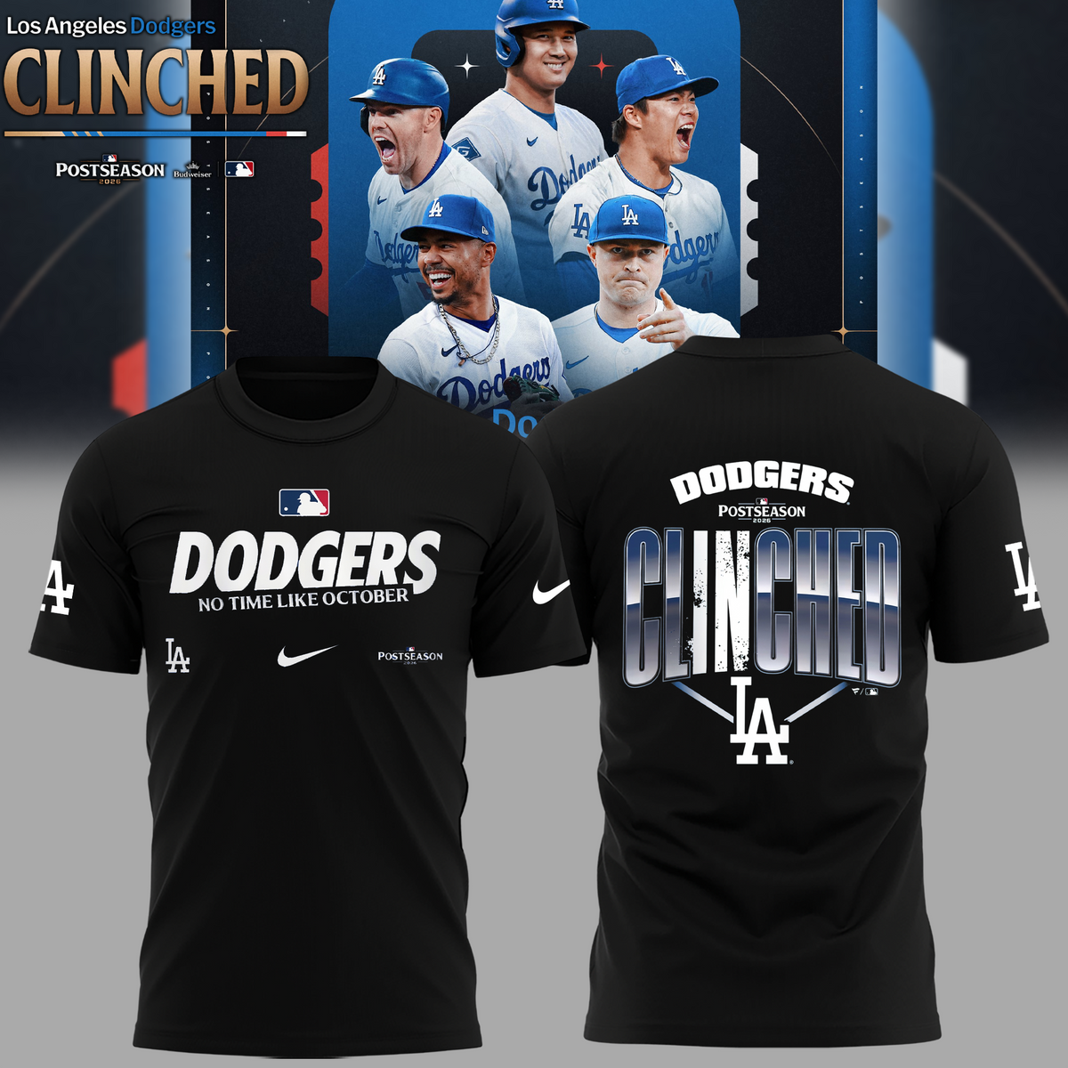 Limited Edition LA Postseason 2026 Clinched T-shirt