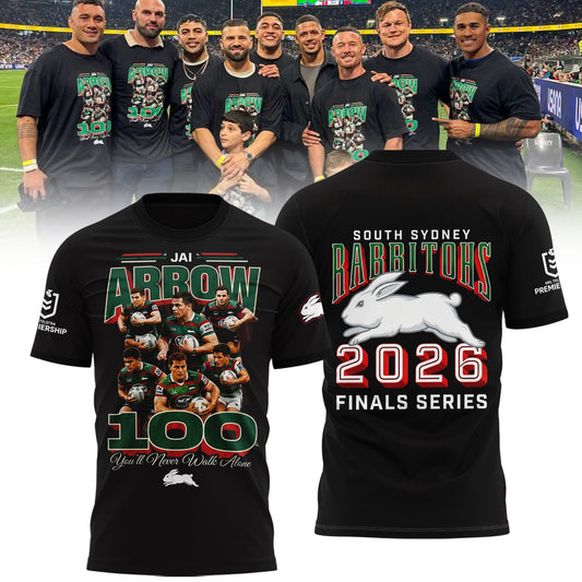 Limited Edition South Sydney Rabbitohs – Jai Arrow 100th Rabbitohs game – You’ll Never Walk Alone T-Shirt