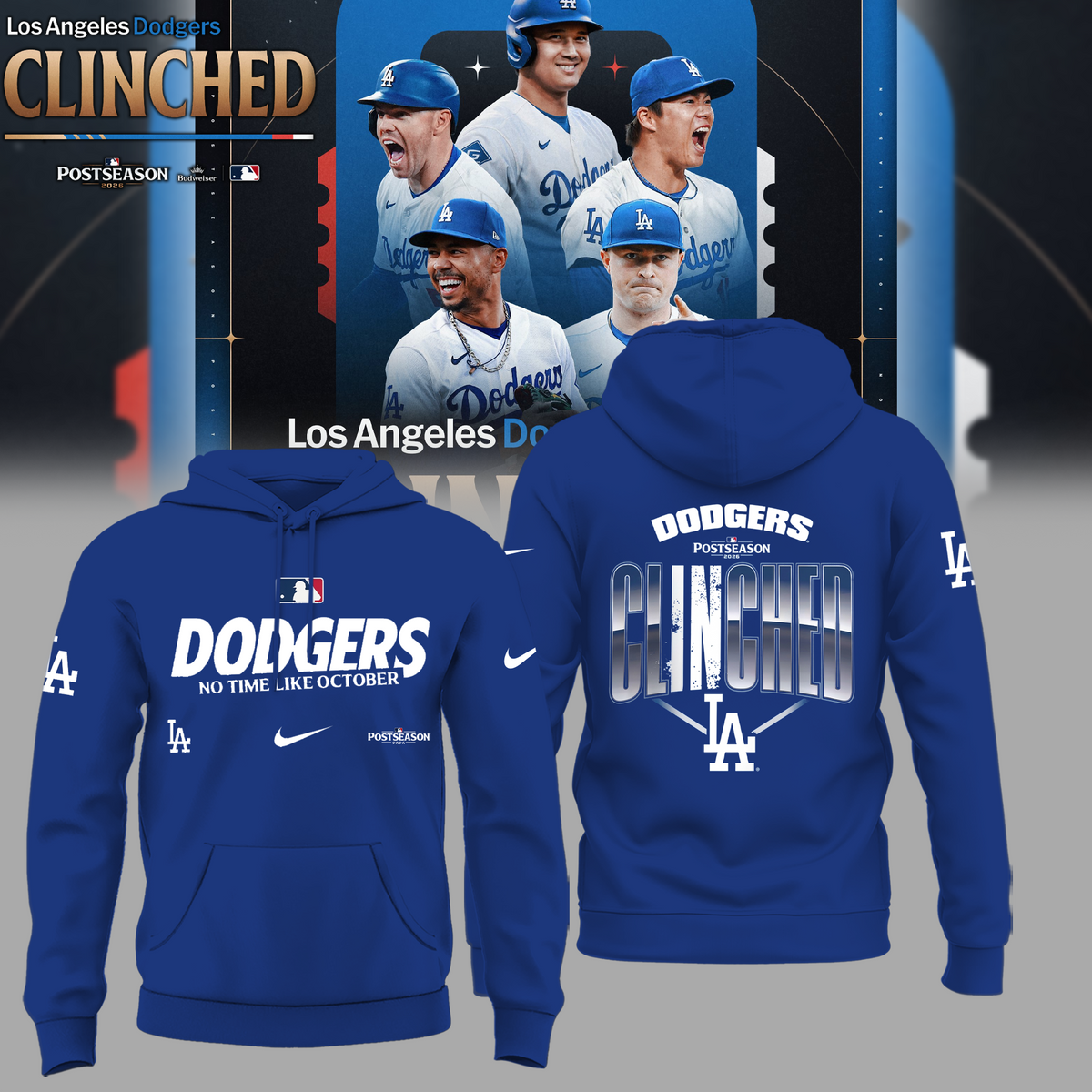 Limited Edition LA Postseason 2026 Clinched Hoodie