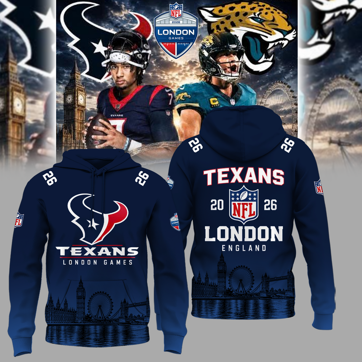 Limited Edition Houston Texans – NFL London Games 2026 Hoodie