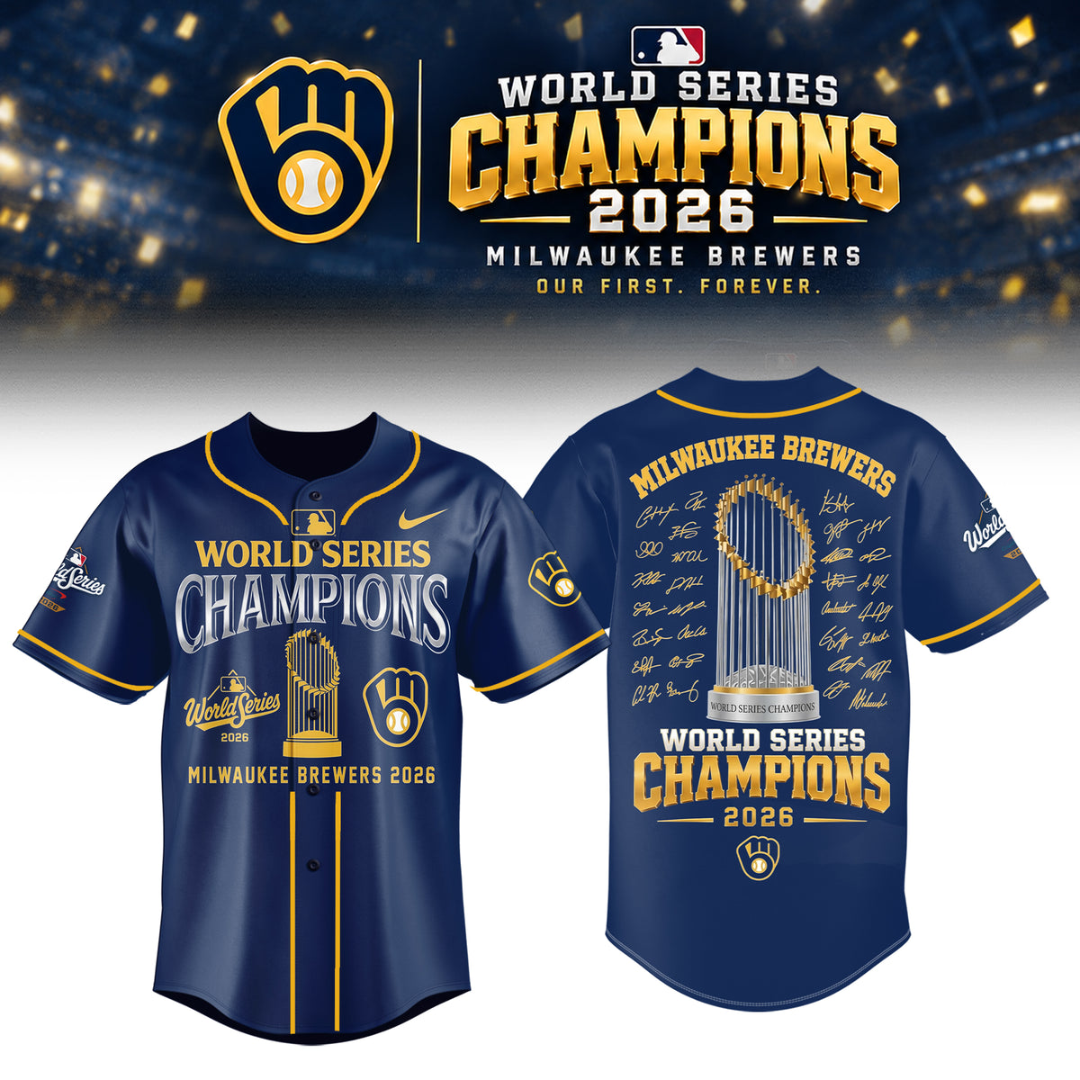 Limited Edition Milwaukee Brewers 2026 World Series Champions Jersey
