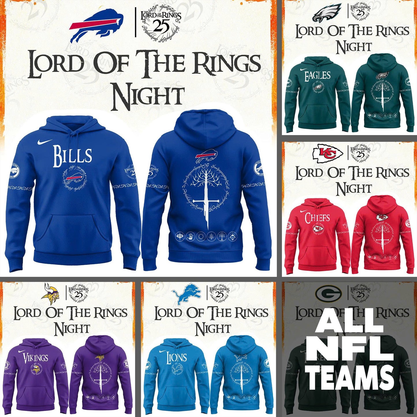 All Team NFL x The Lord of The Rings 2026 Hoodie