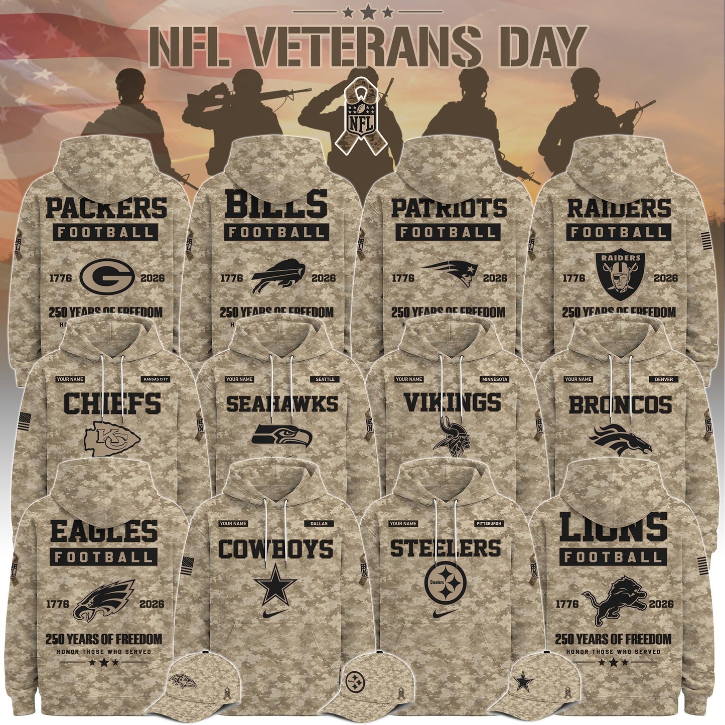 All Team NFL x Veterans Day 2026 Hoodie