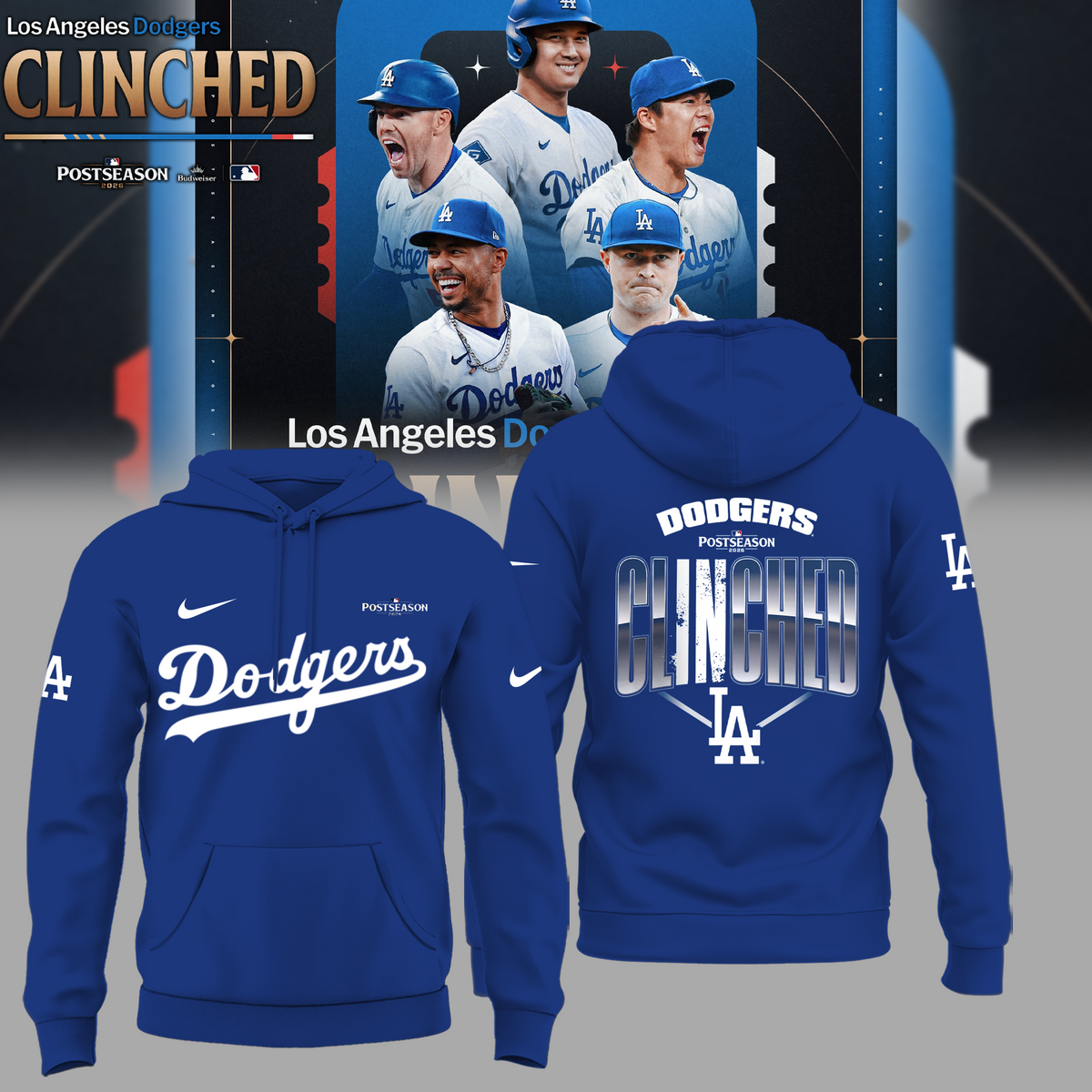 Limited Edition LA Postseason 2026 Clinched Hoodie