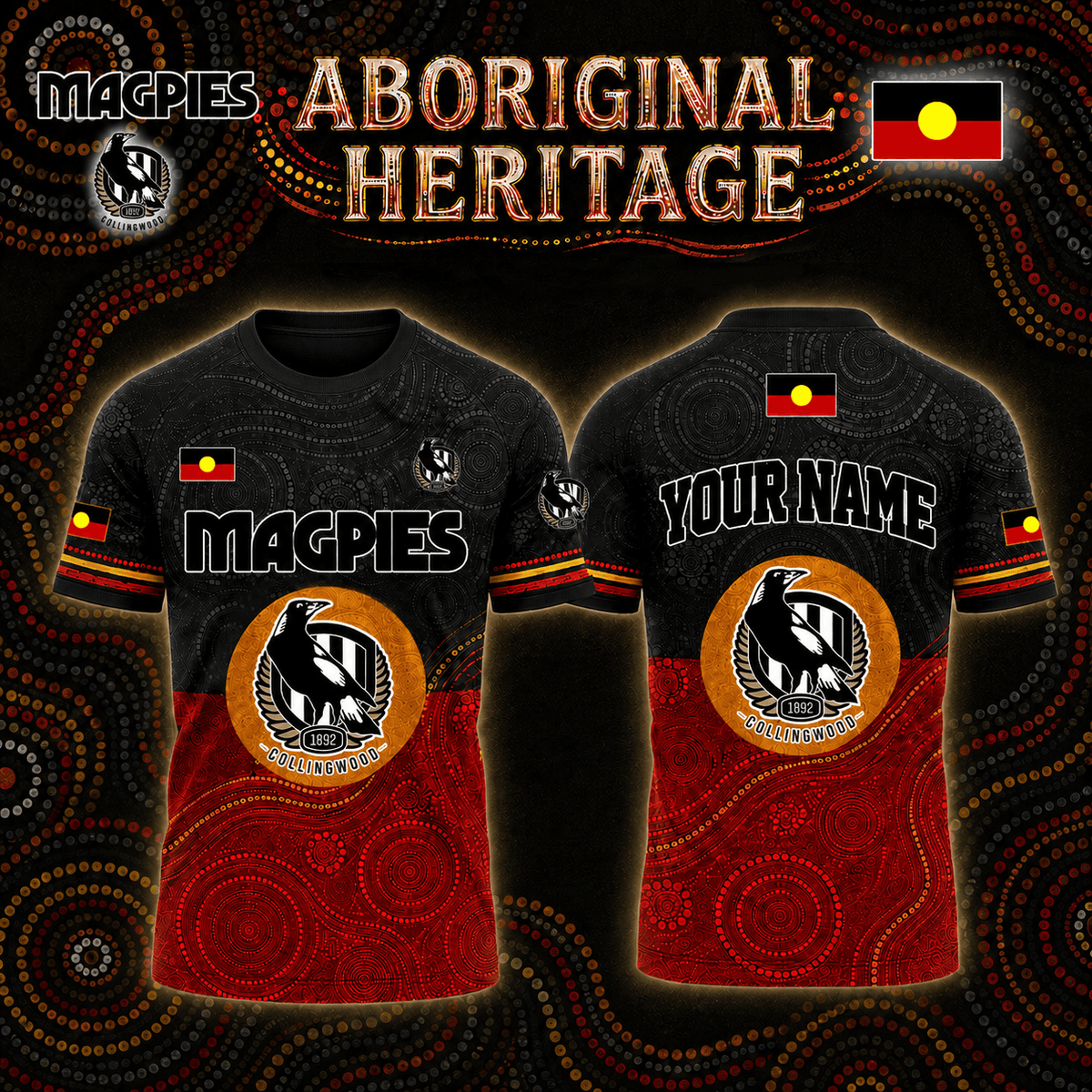 Limited Edition Collingwood Magpies Aboriginal Heritage T-shirt