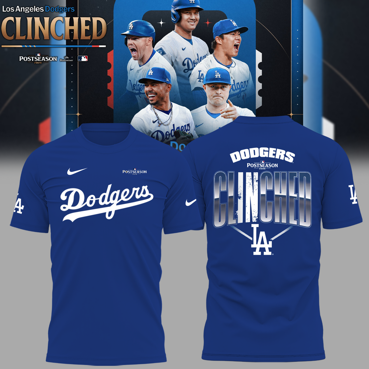 Limited Edition LA Postseason 2026 Clinched T-shirt