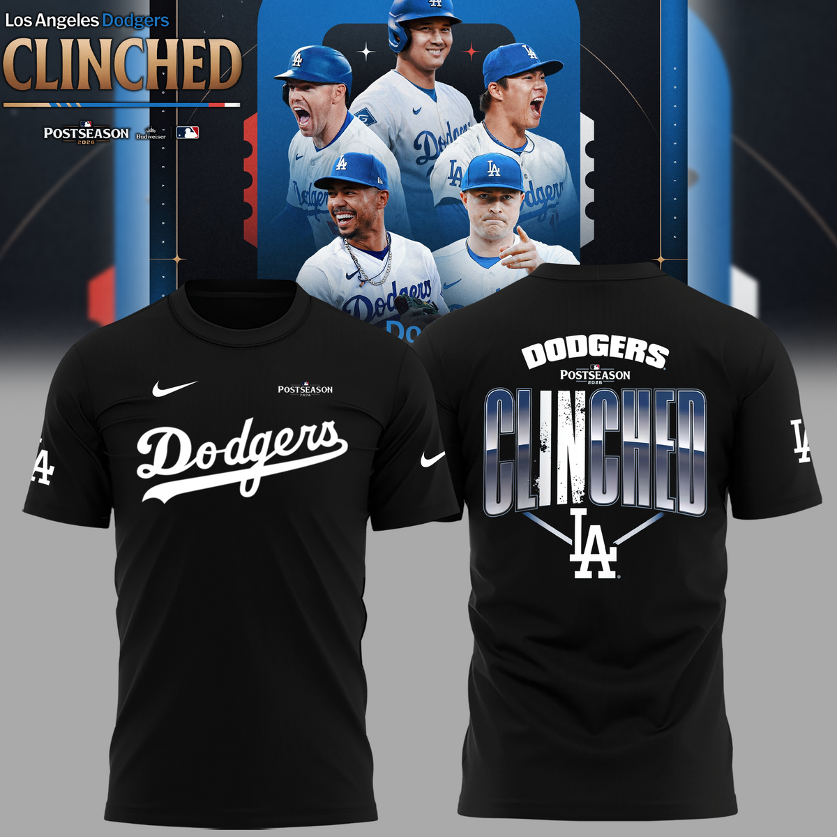 Limited Edition LA Postseason 2026 Clinched T-shirt