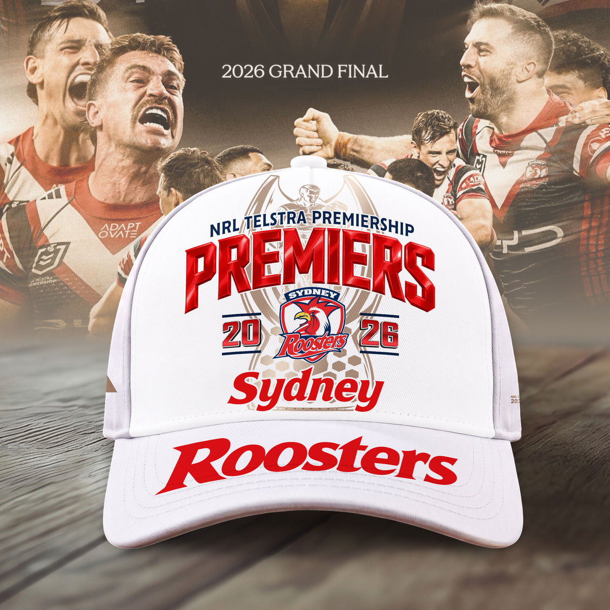 Limited Edition Sydney Roosters 2026 NRL Premiers Cap