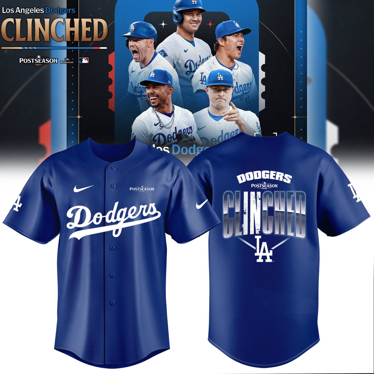 Limited Edition LA Postseason 2026 Clinched Jersey
