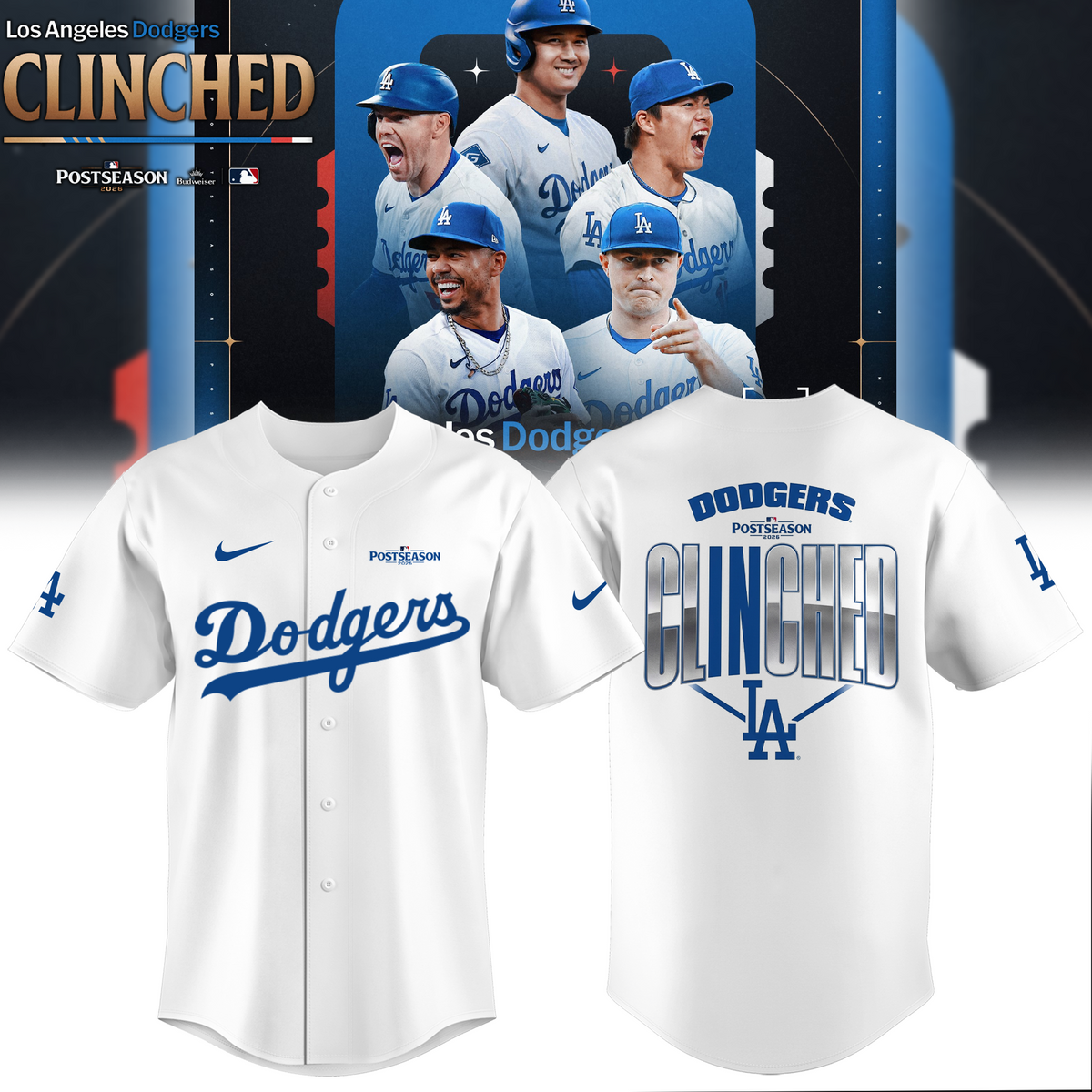 Limited Edition LA Postseason 2026 Clinched Jersey