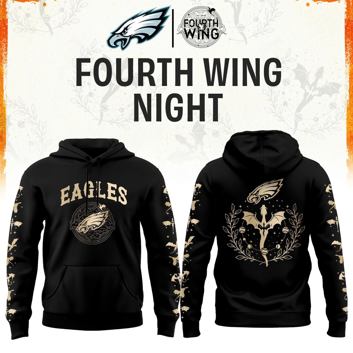 All Team NFL x Fourth Wings Night 2026 Black Hoodie