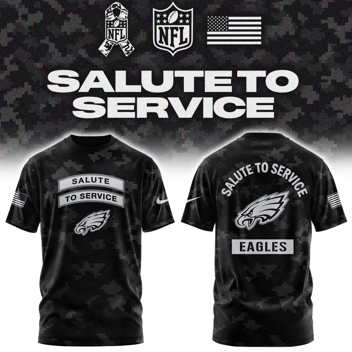 Limited Edition Philadelphia Eagles Salute To Service “Made With Purpose” T-shirt
