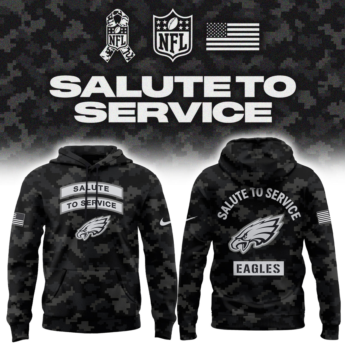 Limited Edition Philadelphia Eagles Salute To Service “Made With Purpose” Hoodie