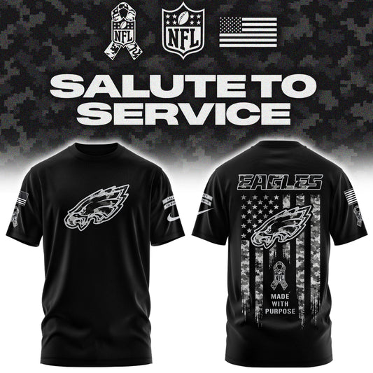 Limited Edition Philadelphia Eagles Salute To Service “Made With Purpose” T-shirt