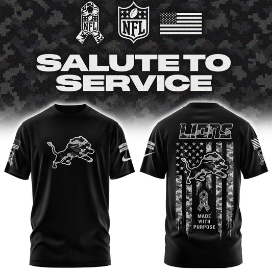 Limited Edition Detroit Lions Salute To Service “Made With Purpose” T-shirt
