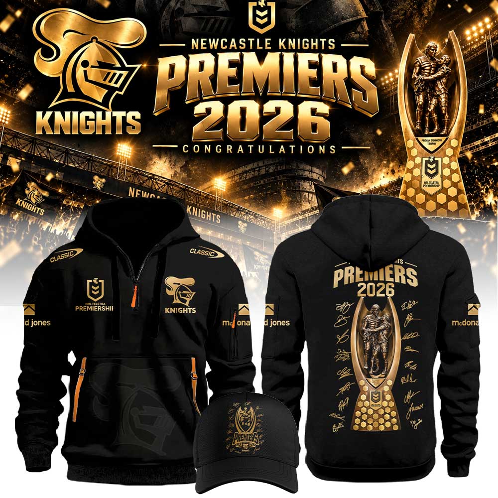 Limited Edition Newcastle Knights 2026 NRL Premiers Half Zip Hoodie