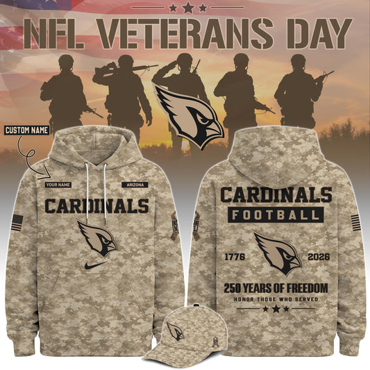 Limited Edition Arizona Cardinals Veterans Day 2026 Hoodie