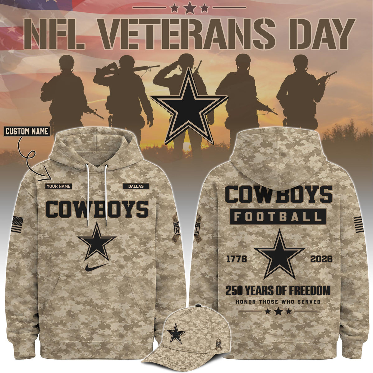 All Team NFL x Veterans Day 2026 Hoodie