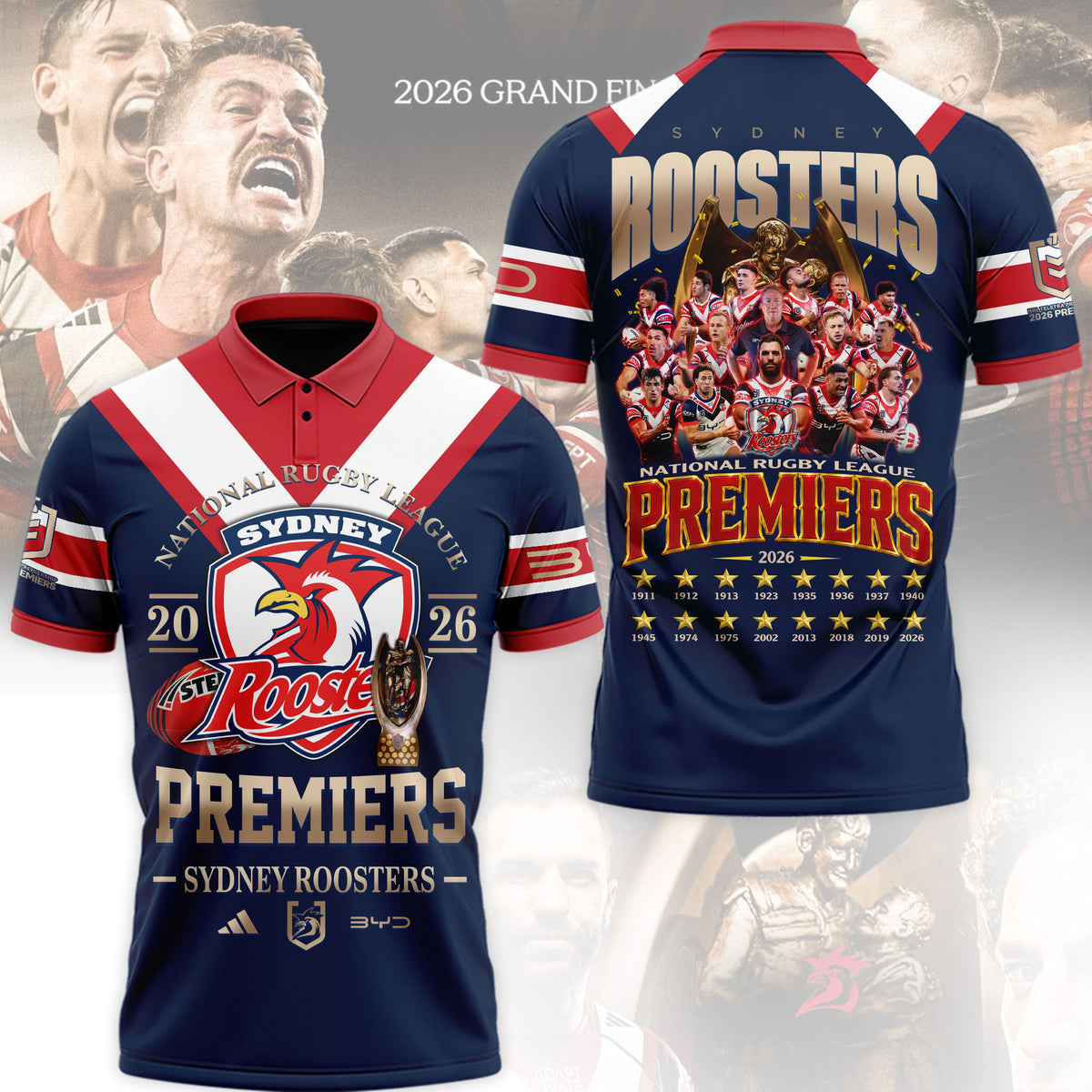 Limited Edition Sydney Roosters 2026 NRL Premiers Polo