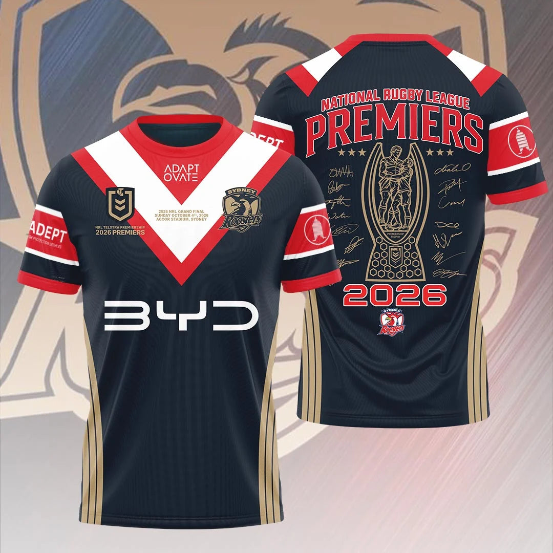 Limited Edition Sydney Roosters 2026 NRL Premiers T-shirt