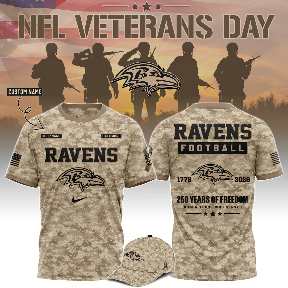 All Team NFL x Veterans Day 2026 T-Shirt