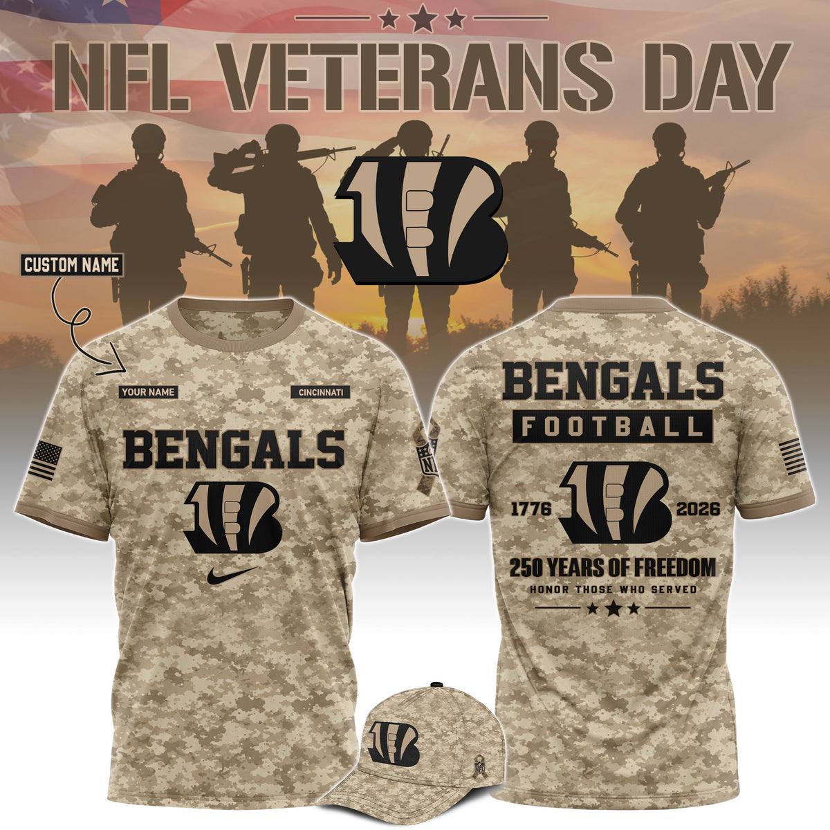 All Team NFL x Veterans Day 2026 T-Shirt