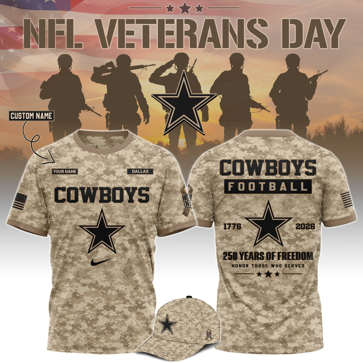 All Team NFL x Veterans Day 2026 T-Shirt