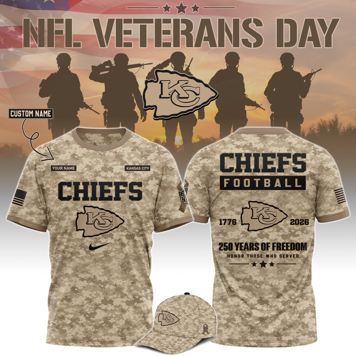 All Team NFL x Veterans Day 2026 T-Shirt
