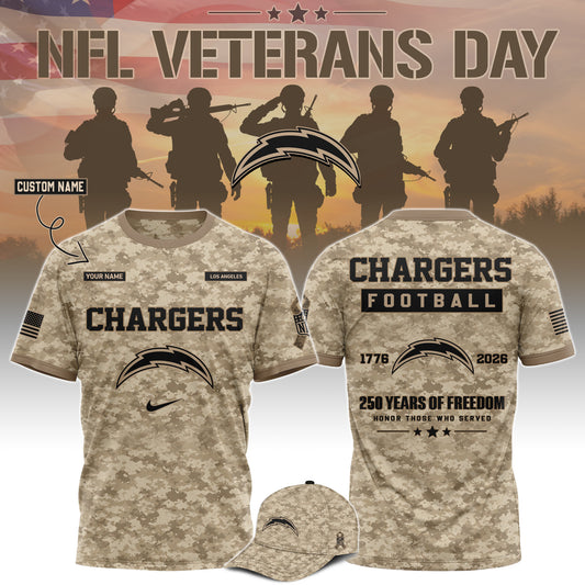 Limited Edition Los Angeles Chargers x Veterans Day 2026 T-Shirt