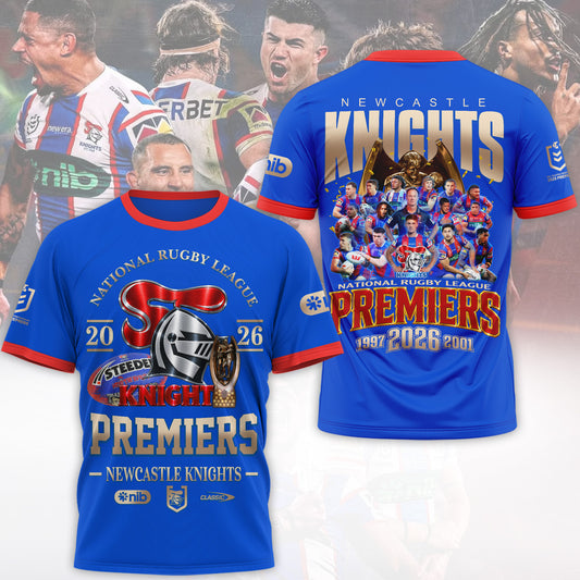 Limited Edition Newcastle Knights 2026 NRL Premiers T-shirt