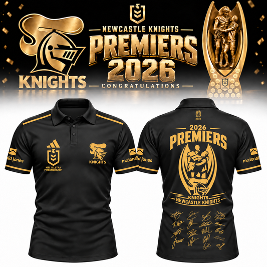 Limited Edition Newcastle Knights 2026 NRL Premiers Polo