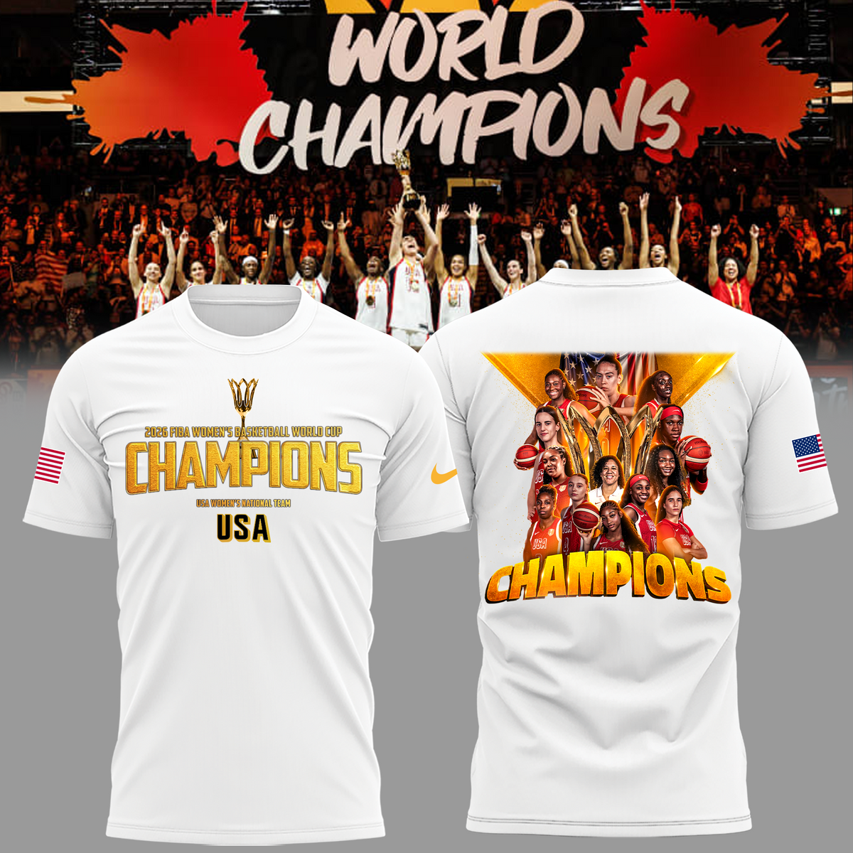 Limited Edition USA Women’s Basketball 2026 FIBA World Cup Champions T-shirt